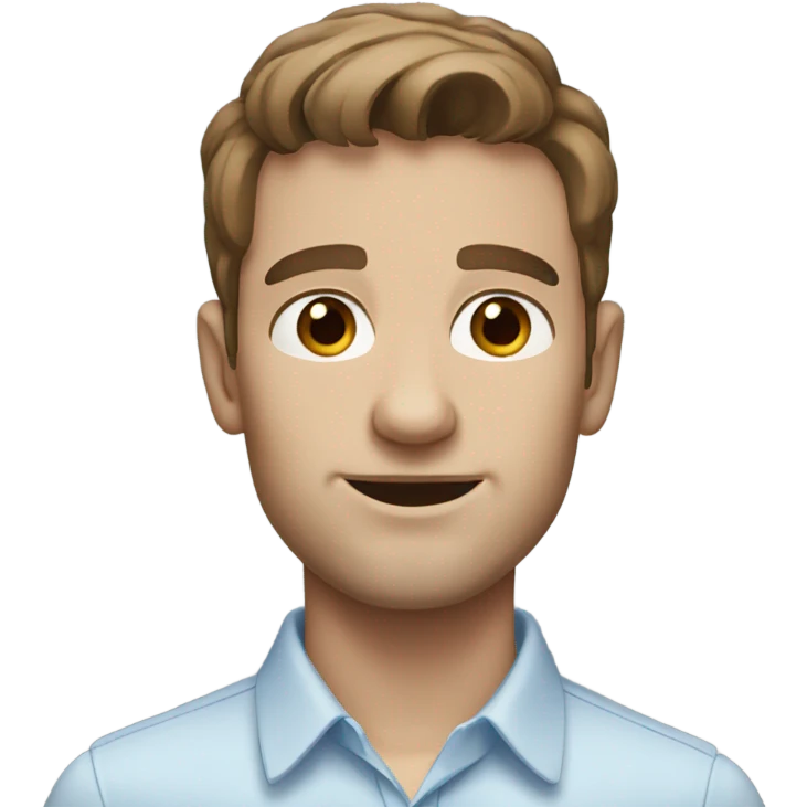 white man with brown hair and blue eyes emoji