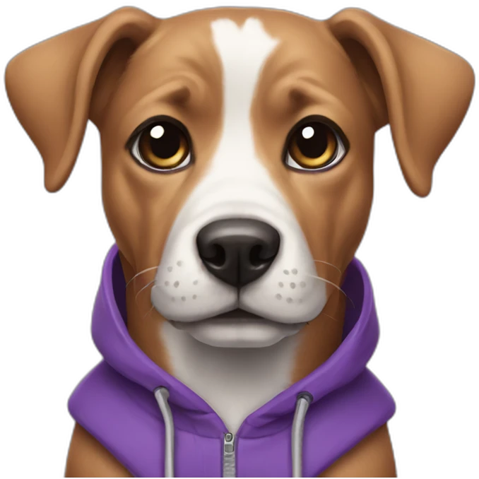 dog with purple hoodie emoji