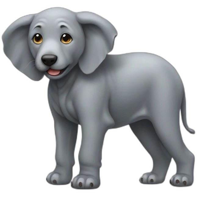 Chien qui tient un éléphant emoji