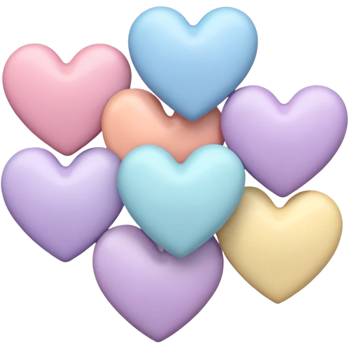 Pastel color hearts emoji