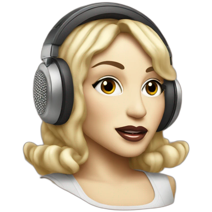 pop singer madonna wearing a wireless headset microphone emoji