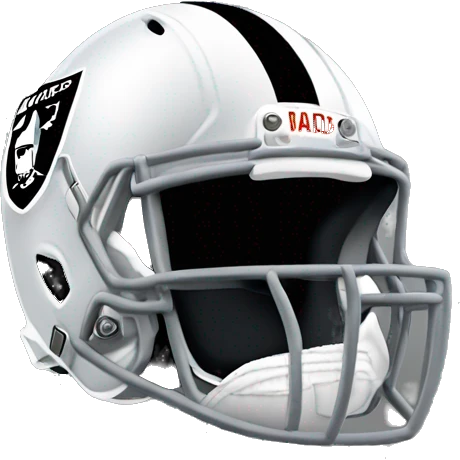 man wearing oakland raiders nfl football helmet and jersey emoji