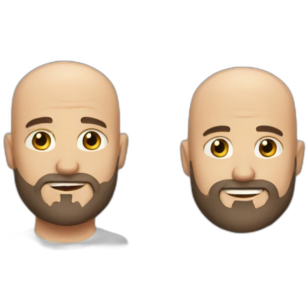 Bald and A beard Light And very beautiful emoji