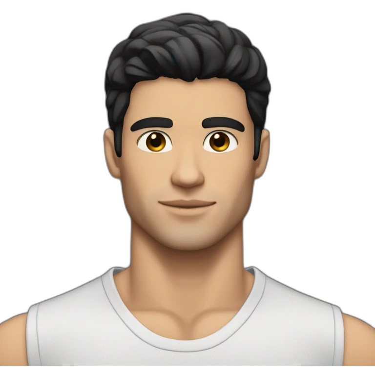 Chad white guy with black hair and strong jawline emoji
