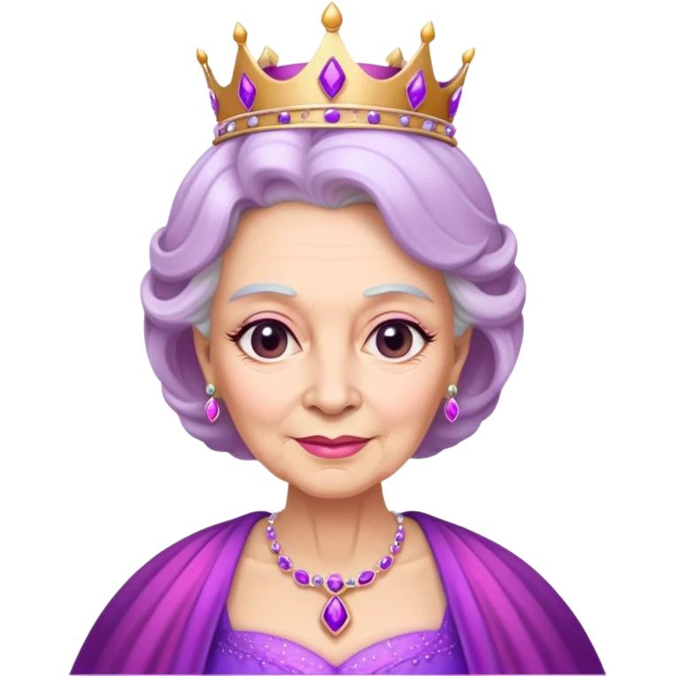 62 year old queen who wears pink and purple. emoji