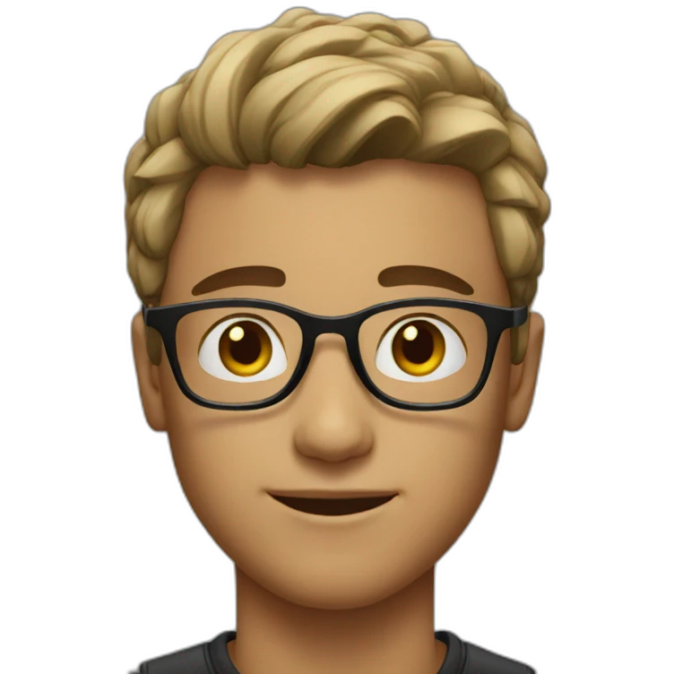 young man with glasses emoji