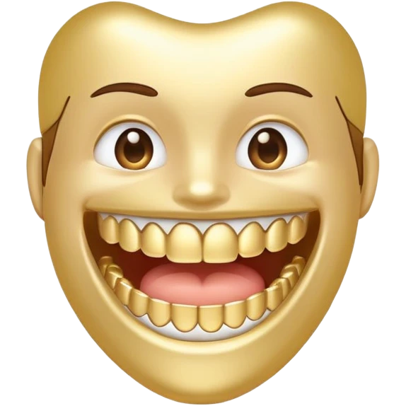 Gold tooth with braces  emoji