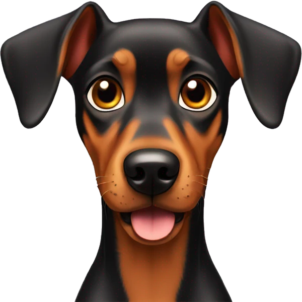 surprised German Pinscher with floppy ears emoji