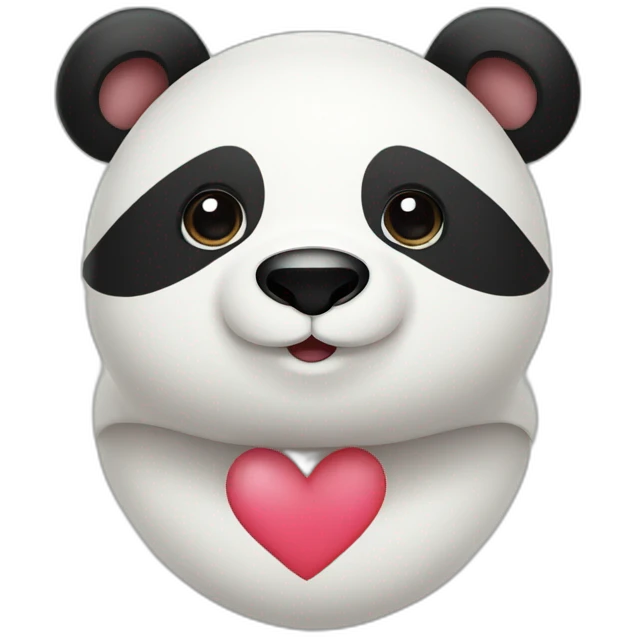 a panda bear in love emoji