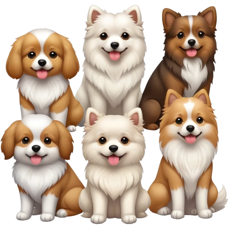 Cute fluffy dogs emoji