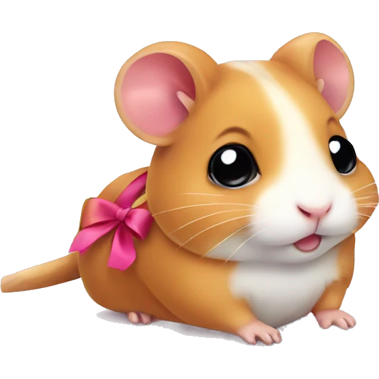 A cute hamster with a bow emoji