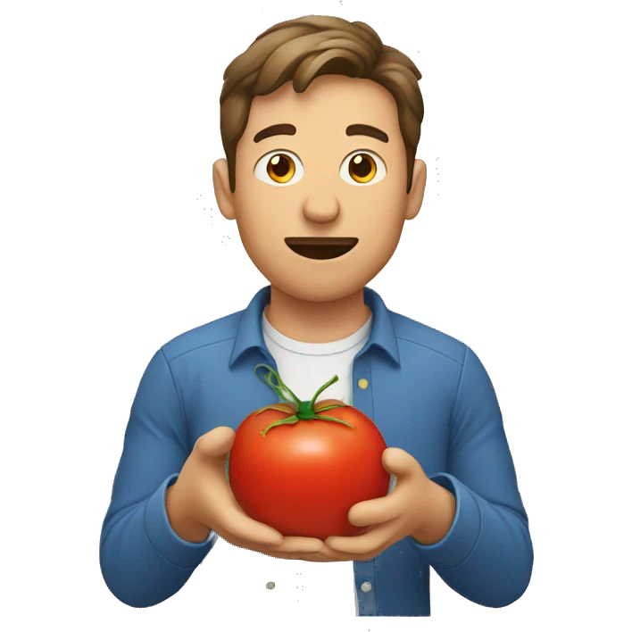 man eating tomato emoji