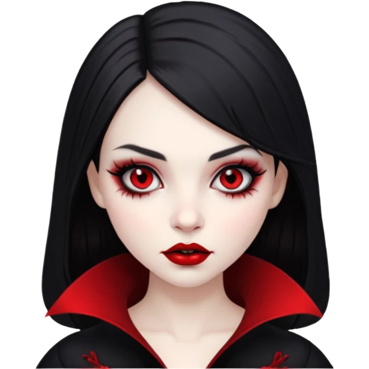 девушка вампир с темными волосами и готическим макияжем emoji