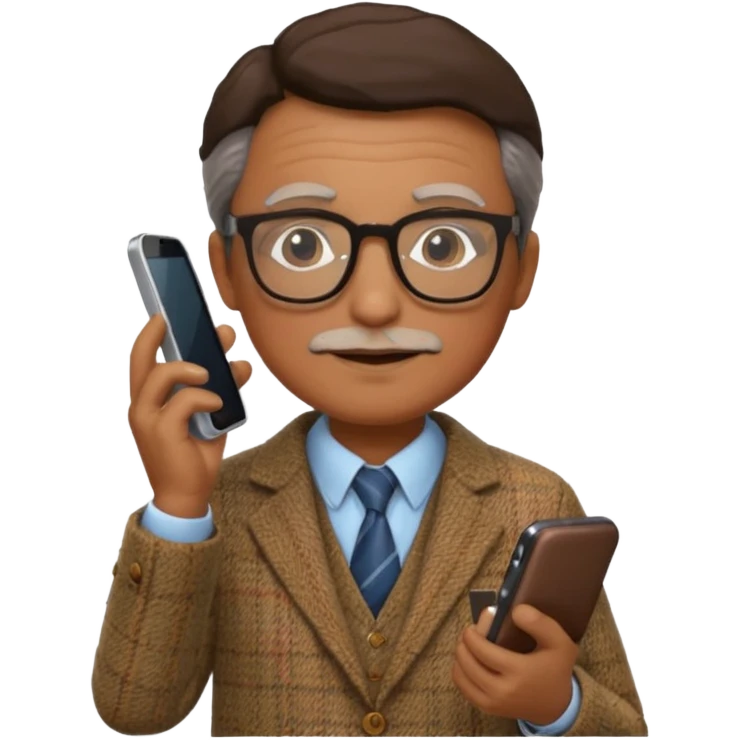 professor with phone emoji