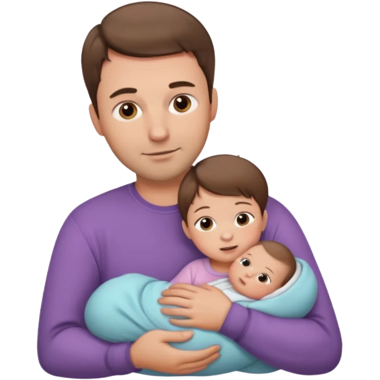 dad with short brown hair and fair skin with newborn baby girl emoji