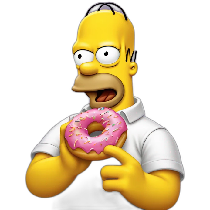 Homer simpson qui mange un donut emoji