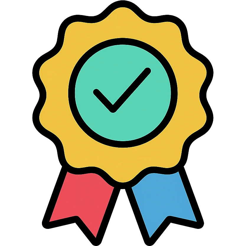 verified badge icon, simple and recognizable, color outline style emoji