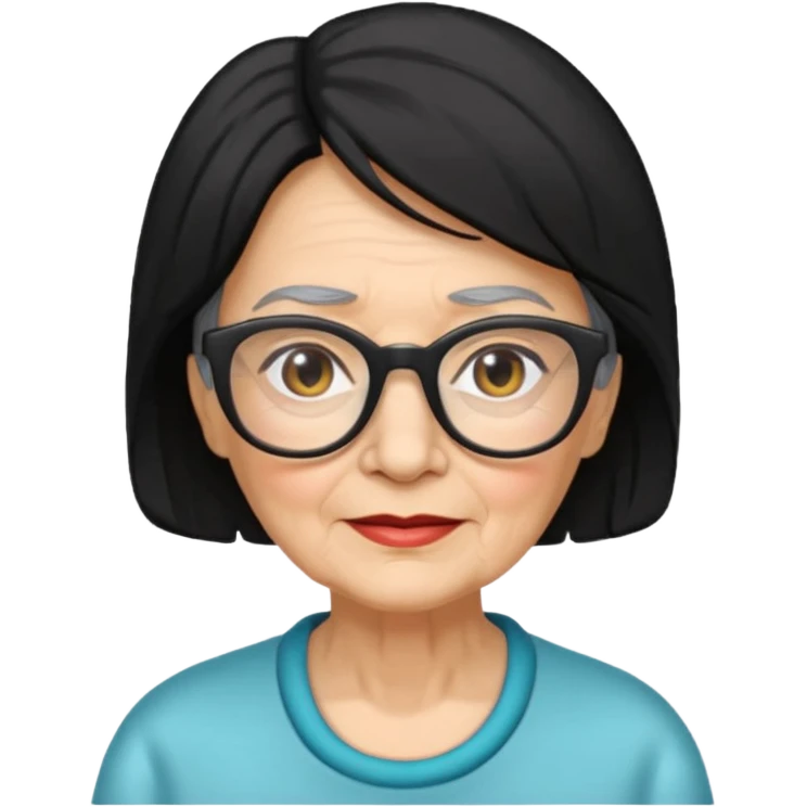 Old Lady 54 age black hair light skin emoji