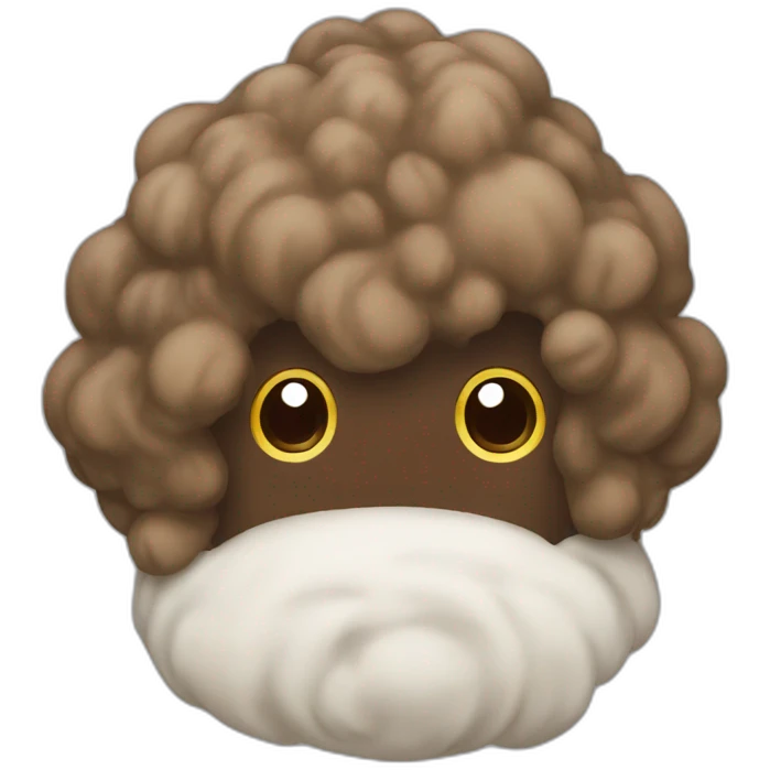 a white and brown poo emoji