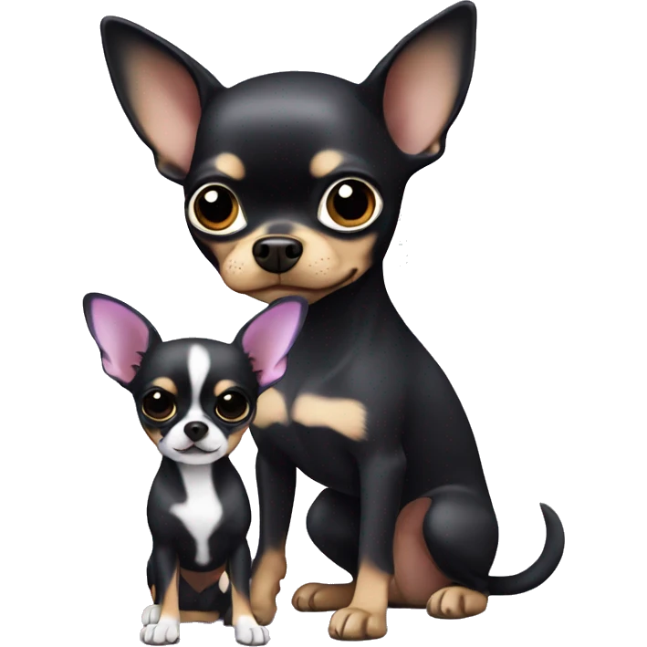 Purple chihuahua with a black-haired girl emoji