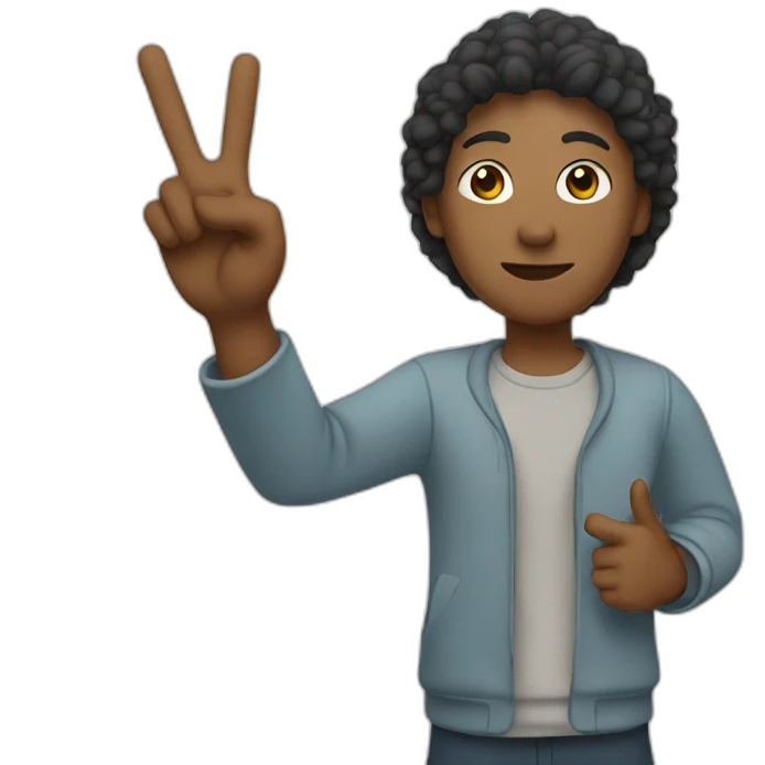 person holding up peace sign emoji