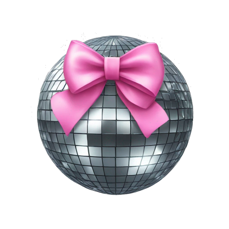 disco ball with pink bow emoji