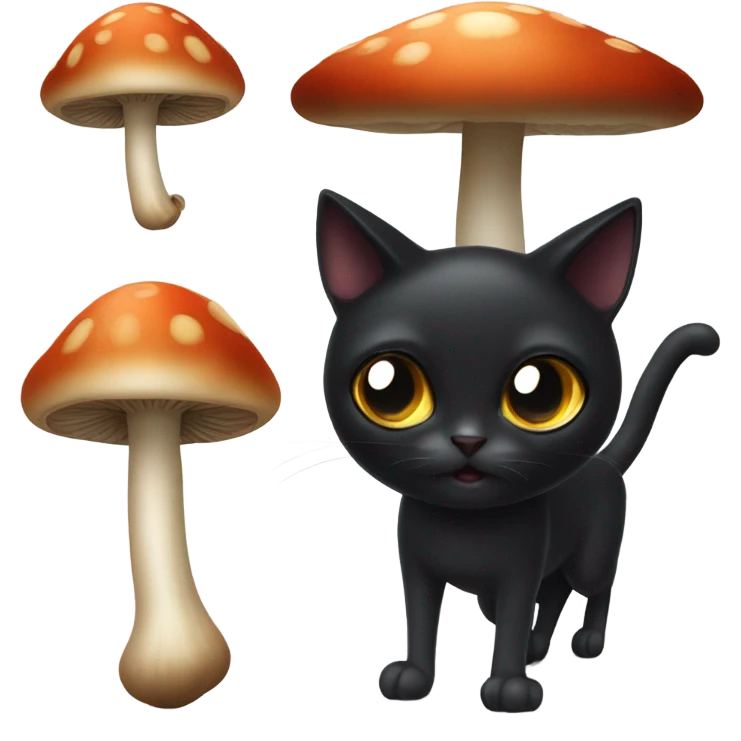 Black cat mushroom emoji