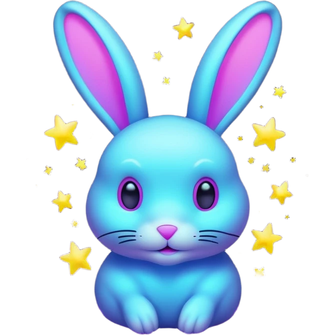 neon rabbit made of starlight emoji