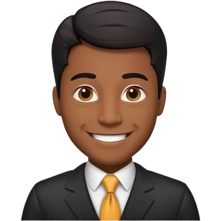 cool happy professional brown skin black hair male lawyer emoji