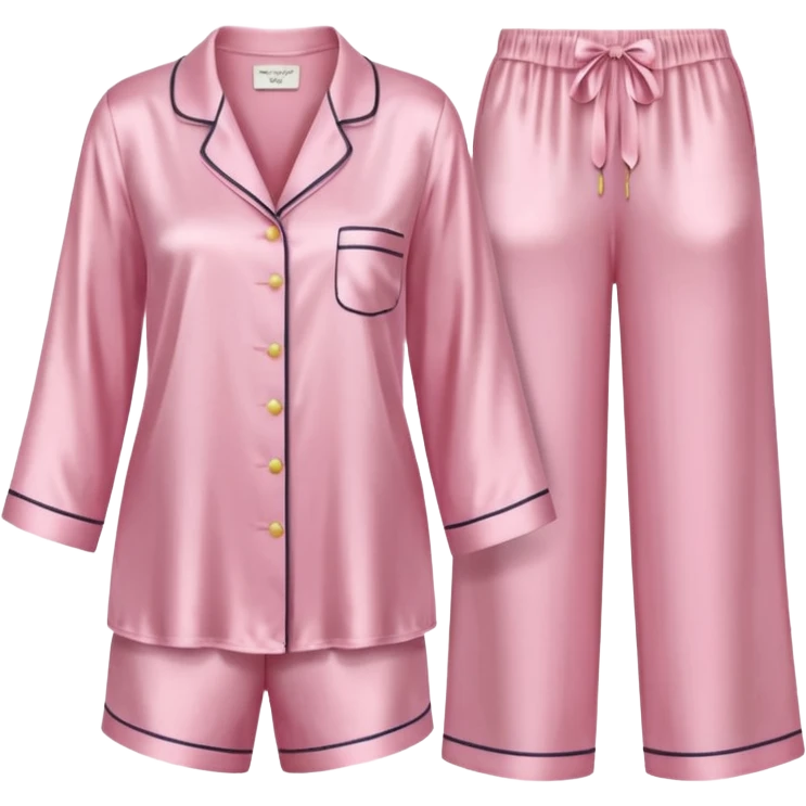 Light pink silk pyjamas set emoji
