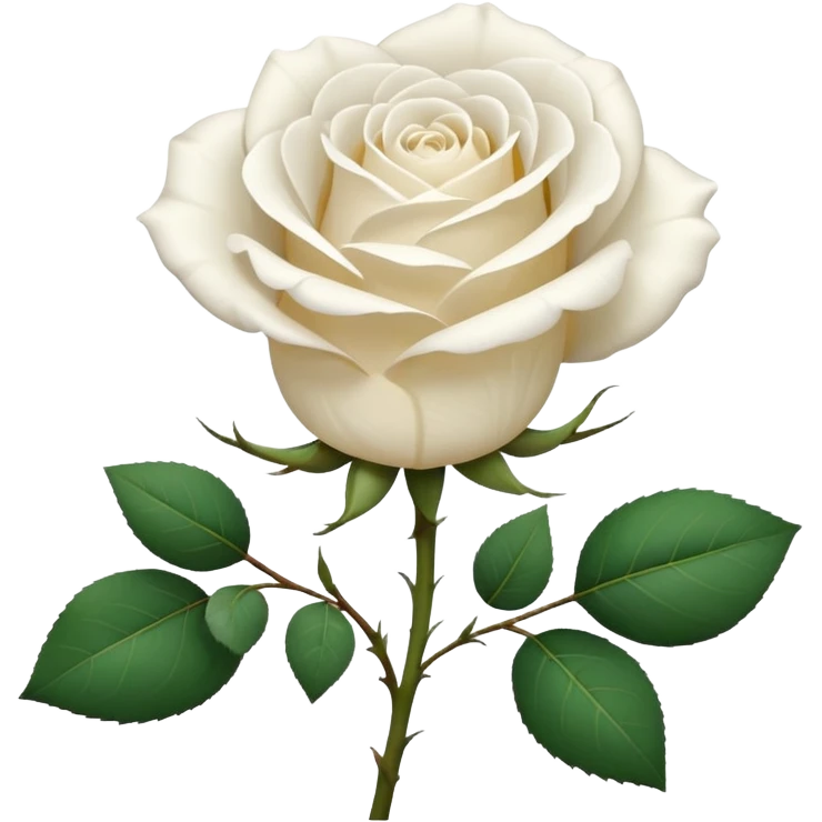 create a white rose flower with a stem emoji