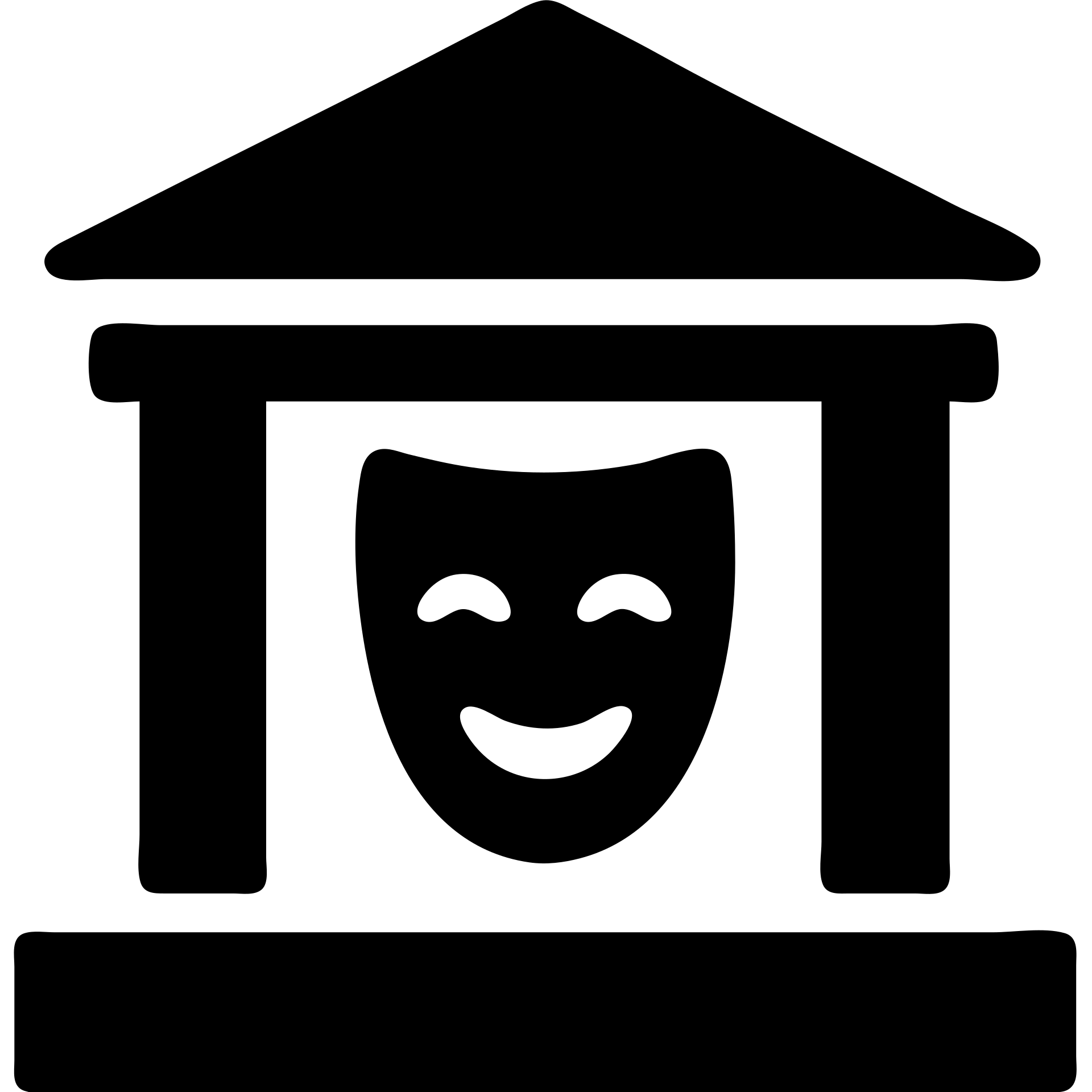 cultural building, classic theater, black fill, concise silhouette, urban theme, uniform line thickness emoji