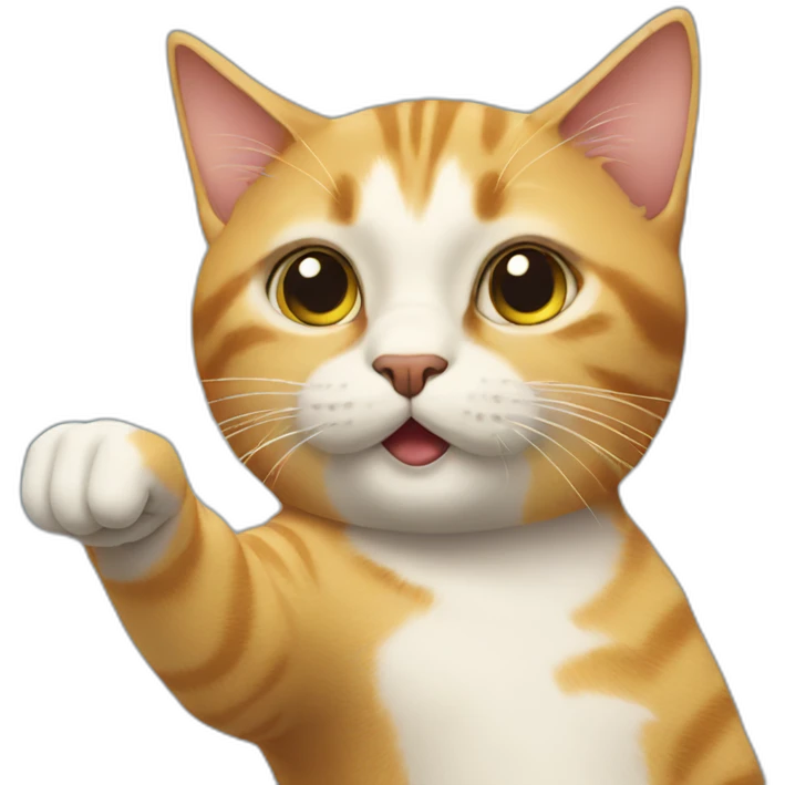 cat pointing emoji