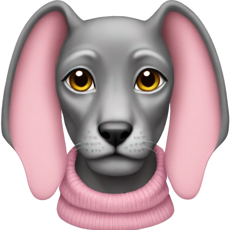Gray Sphinx in a pink sweater emoji