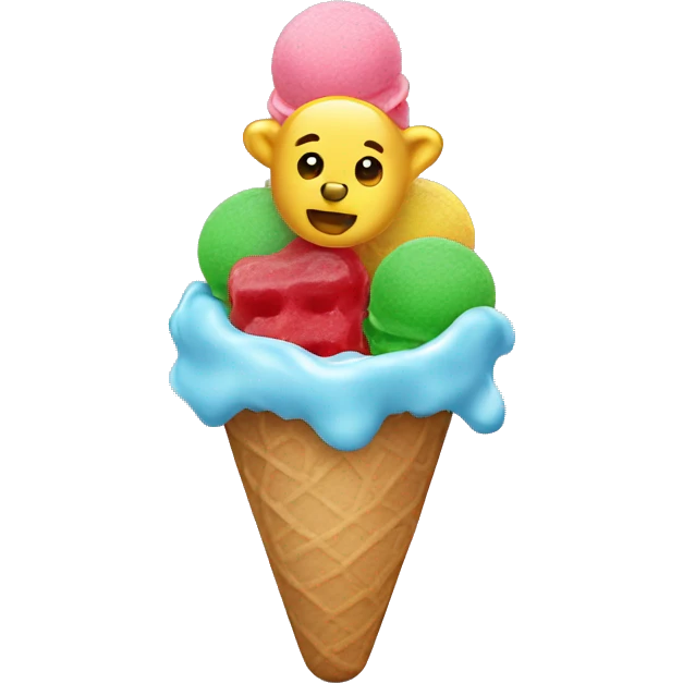 ice cream with gummy bears emoji