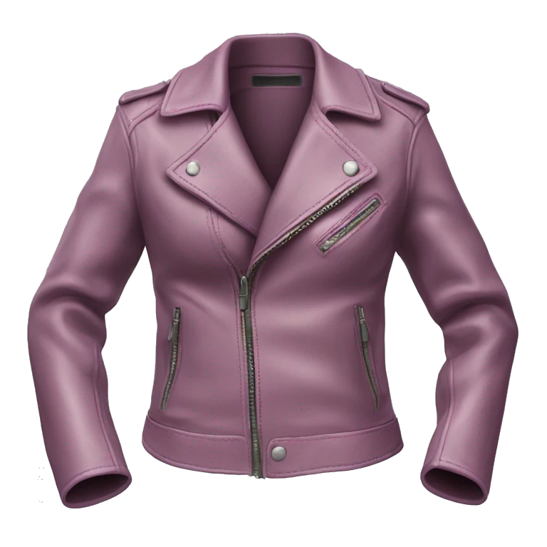 Realistic isolated open mauve fashion leather jacket.  emoji