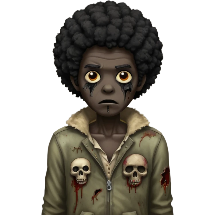 Zombie with a black Afro  emoji