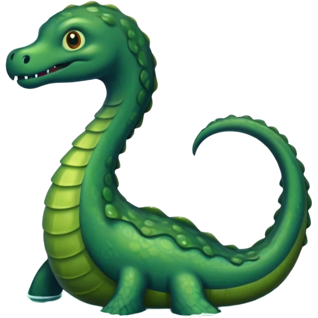A realistic dark gloomy Loch-Ness-plesiosaurus-monster emoji