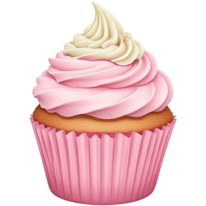 pastel pink cupcake with a white cup emoji