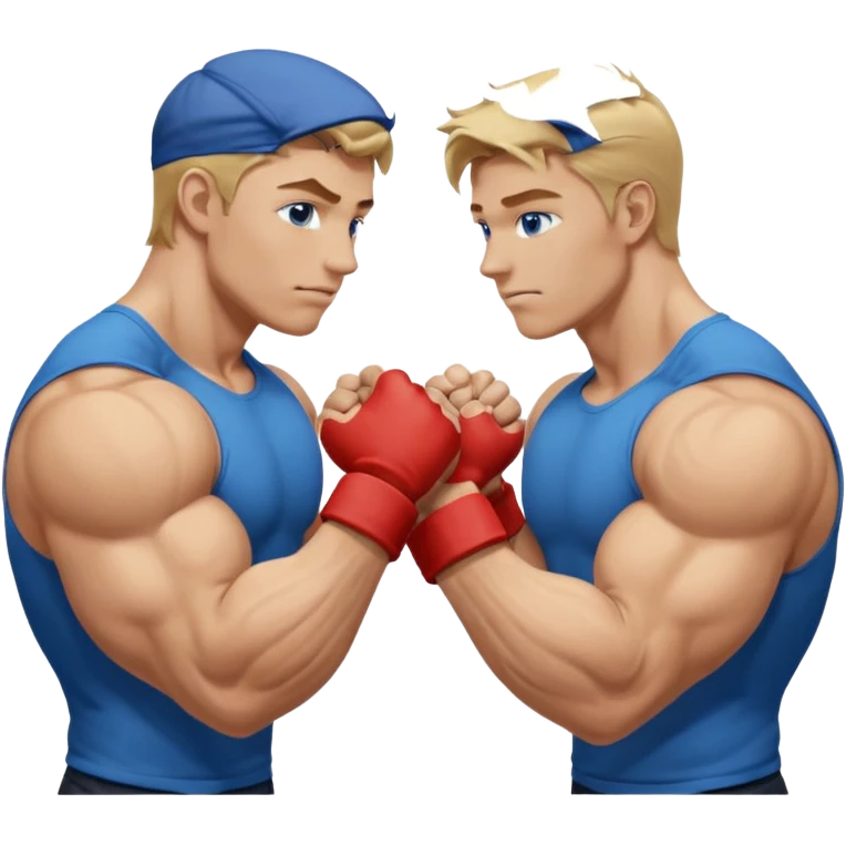 DIRTY BLONDE HAIR BLUE EYES BIG BICEPS FOR ARM WRESTLING YOUNG MAN emoji