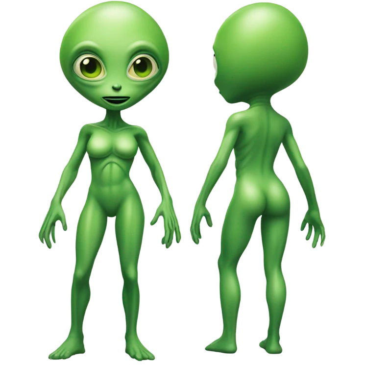 a green alien woman full body emoji