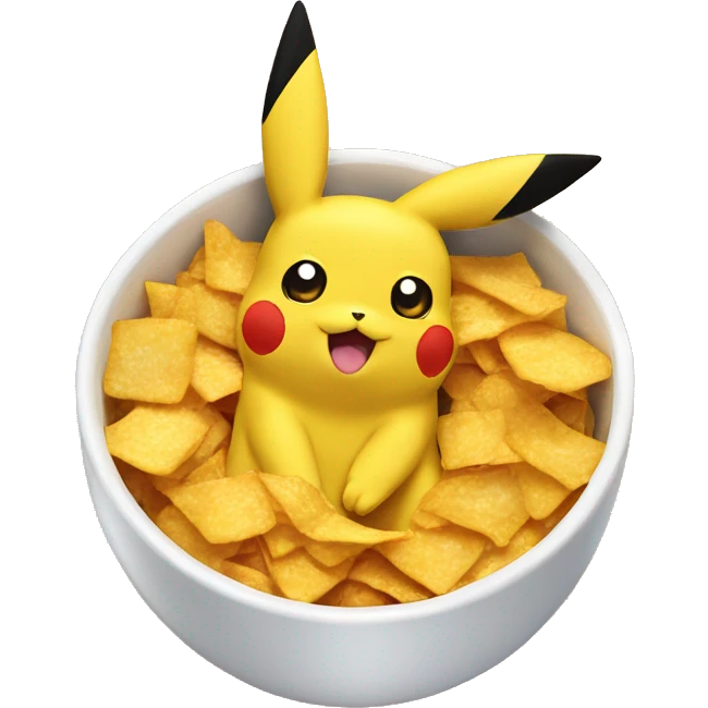 pikachu serves corn flakes breakfast  emoji