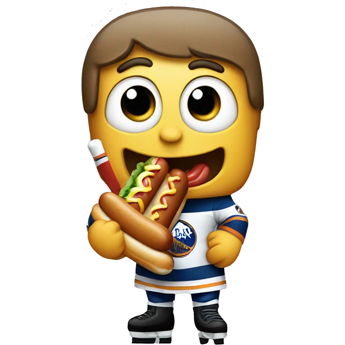 Hockey player eating a hot dog  emoji