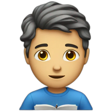 white kid taking notes emoji