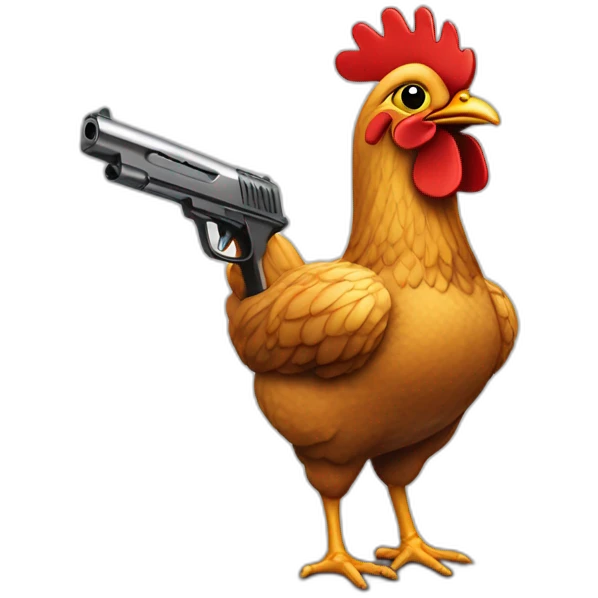 Poulet avec pistolet emoji
