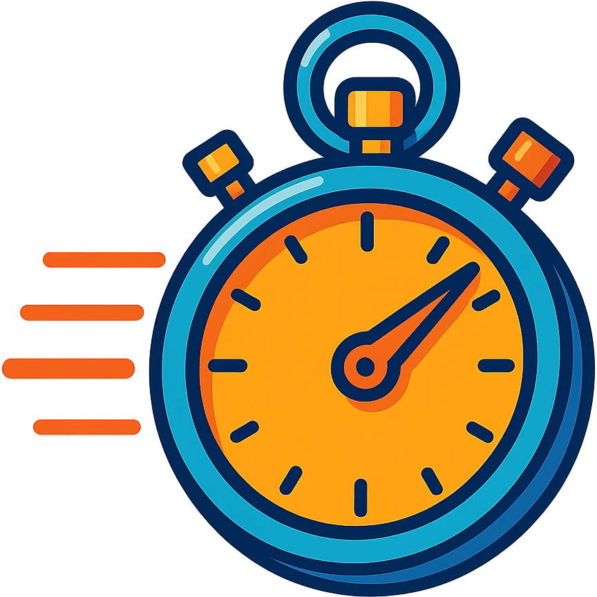 stopwatch with speed lines in vibrant toon style emoji