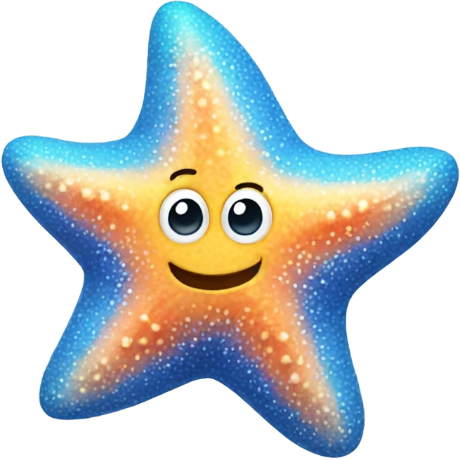 Starfish with a cute face emoji