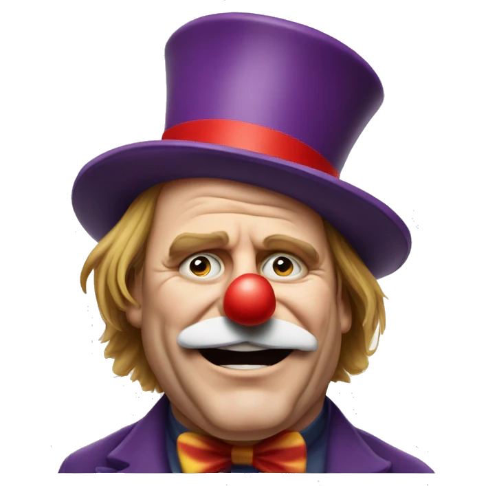 gerard  depardieu en clown emoji