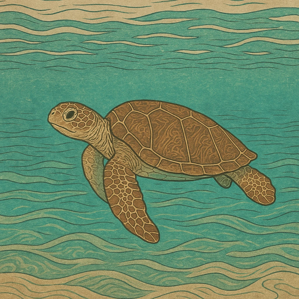 sea turtle in beautiful clear turquoise caribbean sea underwater emoji