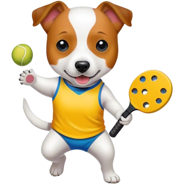 Jack Russell playing pickleball emoji